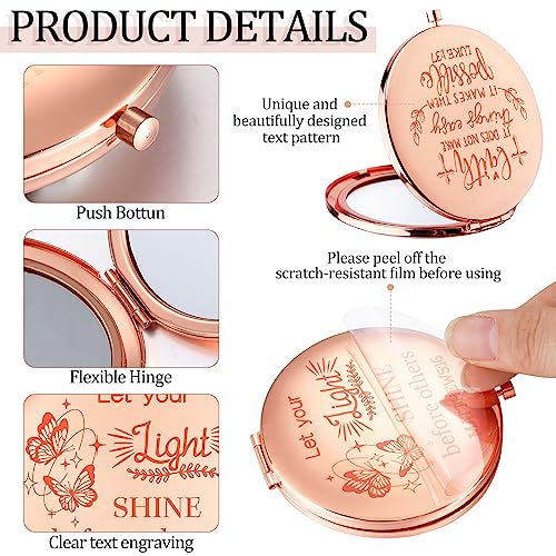 Huwena 12 Pcs Easter Christian Gifts Mirror for Women Bulk Bible Verse Makeup Compact Pocket Mirror Inspirational Christian Party Religious Gift for Coworker Teacher Employee Travel Church Scripture