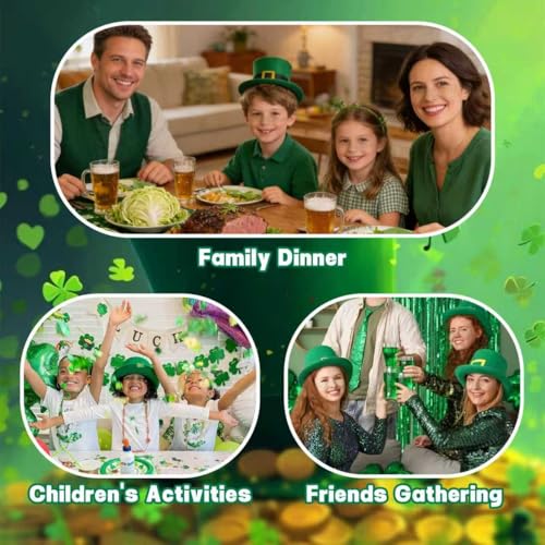 8 Pcs Green Face Glitter Freckles Stickers, St. Patrick's Day Glitter Freckles Face Tattoo, Waterproof, Easy to Apply and Remove, Long-lasting 48h Glitter Makeup for Women and Girls