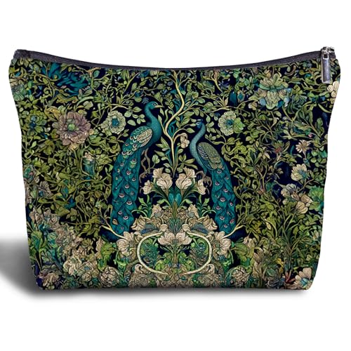 Peacock Decor Makeup Bag for Women - Peacock Gifts for Women Peacock Lovers, Peacock Small Cosmetic Bag for Purse, Cosmetic Bag Aesthetics, Animal Lover Gifts