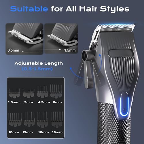 Hair Clippers for Men, Professional Cordless Hair Cutting and Trimmers Set with 7500RPM Powerful Motor & LCD Display, Mutil Function Mens Electric Hair Grooming Shaver Kit for Nose, Face, Body, Beard