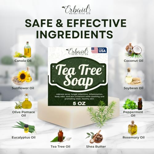 Tea Tree Soap ? Natural Defense Tea Tree Oil Wash Bar for Face & Body ? Remedy Soap Fights Acne, Skin Irritation, and Prevents Breakouts ? Deeply Cleansing, Hydrating Cleanser for Calm, Fresh Skin