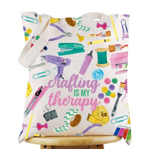 WZMPA Crafting Survival Kit Crafter Gifts Crafting Is My Therap Scrapbooking Makeup Zipper Pouch Bag Crafting Merchandise (Crafting Therapy-T)