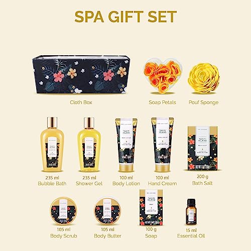 Spa Luxetique Bath Gift Set - 12pcs Spa Gift Basket With Bubble Bath, Bath Bombs, Essential Oil, Body Scrub, Hand Cream - Perfect for Mom's Birthday or Mother's Day