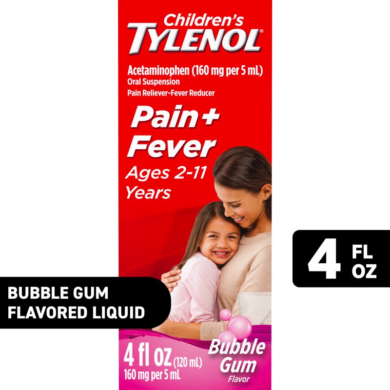 Children's Bubble Gum Flavor Pain & Fever Relief Medicine, 4 fl oz - Multipack