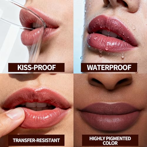 3Pcs Lip Stain Peel Off Set, Peel Off lip Liner Stain Long Lasting Waterproof, Matte Lip Tattoo Tint Transfer Proof, Highly Pigmented Color Lip Makeup(#01+02+03)