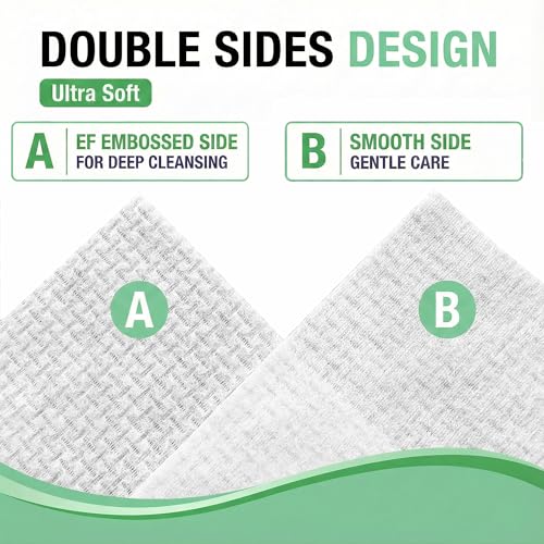 Vinda Clean Face Towels, Disposable, XL facial towels, 30 Count - Thick 100% Rayon Fabric Dry Wipes for Sensitive Skin & Makeup Removal