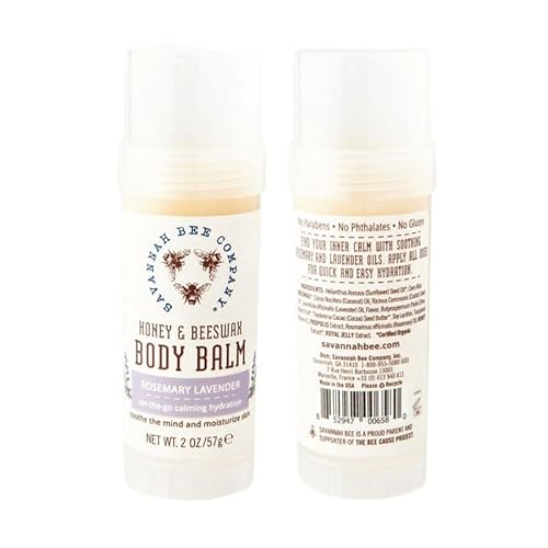 Savannah Bee Company Rosemary Lavender Body Balm - Deep Moisturizing Mess Free