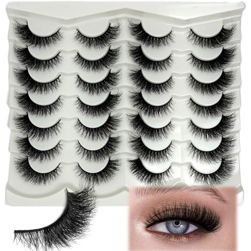 Cat Eye lashes Natural Look Short Fox Cateye Fluffy Strip Lashes Pack 3D C Curl Soft Faux Mink Fake Eyelashes