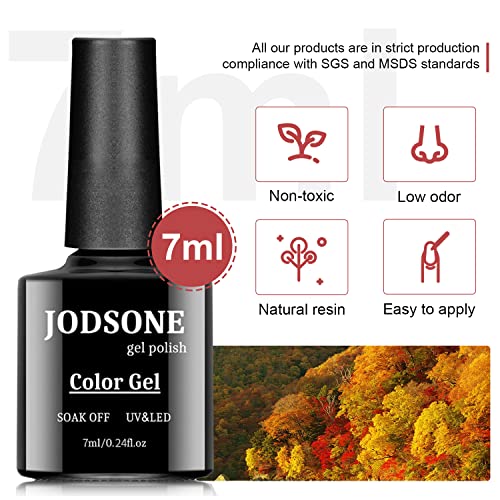 JODSONE Gel Nail Polish Kit with U V Light 32 Colors Gel Polish Nail Kit 4 Bottles of 15ML Nail Dehydrator Nail Primer Base Coat Top Coat Glossy Surface Quick Drying Durable