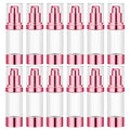 Lil Ray 1 OZ Refillable Airless Pump Bottle, Travel Lotion Container, Plastic Cosmetic Dispenser (12PCS,Rose Red)
