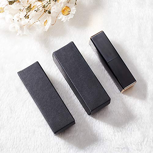 BENECREAT 50 Pack 3.4x1x1 inch Black Kraft Paper Lipstick Box Lip Balm Kraft Box for Birthday Festival, Wedding Valentine's Day, Festival Gift Packaging