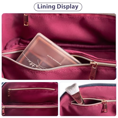 GOLLEE Travel Makeup Bag,Large Capacity Cosmetic Bags for Women, Portable Pouch Open Flat Toiletry Bag, Make up Organizer with Divider and Handle