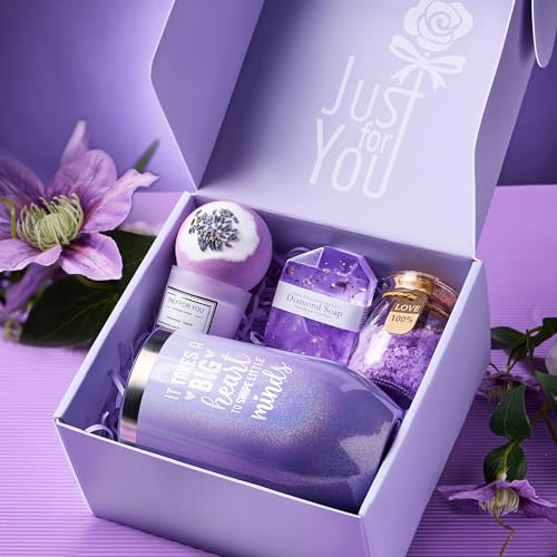 Valentines Day Gifts for Teacher, Teacher Appreciation Gifts, Easter Mothers Day Christmas Thanksgiving Gift for Teachers, Back to School Gift - Unique Lavender Spa Basket Set for Women