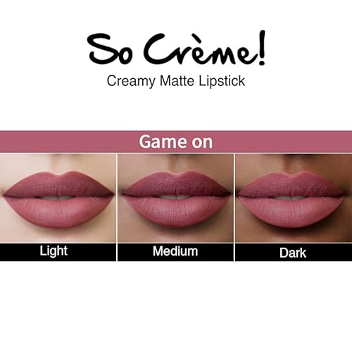 Nykaa Cosmetics So Creme Creamy Matte Lipstick - Long-Lasting Lip Color for Women - Weightless Lipstick with Velvety Texture - Game On - 0.1 oz