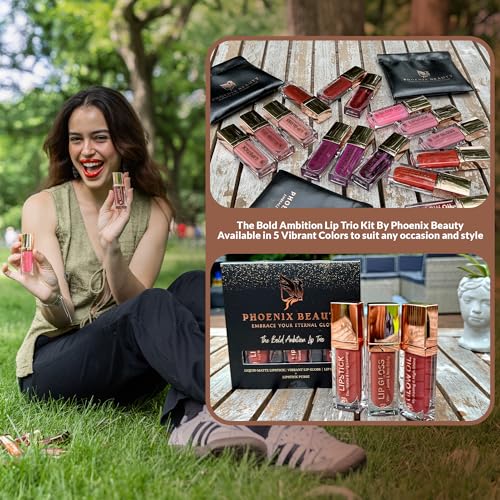 Lip Trio ? Mauve Matte Lipstick + Gloss & Lip Oil | Smudge-Resistant Lipstick + Hydrating Lip Care with Jojoba & Vit-E | Non-Toxic, Vegan Gift Set for Soft Glam (Velvet Orchid)