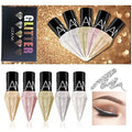 Go Ho Glitter Liquid Eyeliner Colorful Set,5 Colors Metallic Shimmer White Silver Gold Diamond Eye Liner,Glitter Eyeliner Eyeshadow Shine,Waterproof Long Lasting Glow Sparkle Eye Makeup