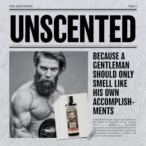 Polished Gentleman Refreshing Beard Shampoo and Face Wash with Peppermint Tea Tree and Argan Oil - for Thicker and Softer Beard (16 oz)