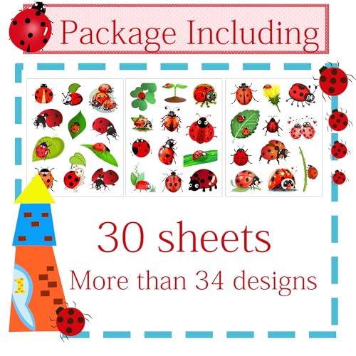 340 Ladybug Temporary Tattoos Stickers Birthday Party Favors Decorations Tattoo
