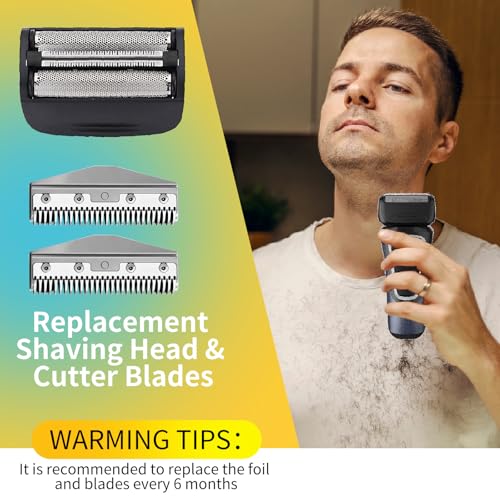 Replacement Head and Cutter Assembly Compatible with Remington PF7400, PF7500, and PF7600 Foil Shavers£¬2 PACK£¨BLACK£©