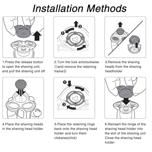 SH50 Replacement Heads Compatible with Philips Norelco Series 5000, SH50 Replacement Blades for Philips Norelco Series 5000 AT8xx, AT7xx, S5xxx, PT8xx, PT7xx(6pack)