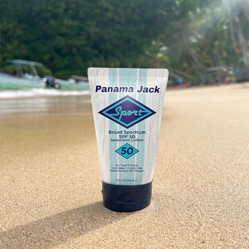 Panama Jack Sport Sunscreen Lotion - SPF 50, Broad Spectrum UVA/UVB Protection, Non-Greasy, PABA, Paraben, Gluten & Cruelty Free, 3 FL OZ (Pack of 1)