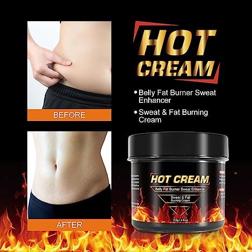 Hot Sweat Cream, Fat Burning Creams for Belly Natural Weight Loss Cream Weight Loss Workout Enhancer for Women and Men Cellulite Treatment for Thighs Legs Abdomen Arms and Buttocks