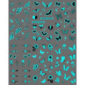 Glow In The Dark Butterfly Nail Temporary Tattoos for Women Girls Adult, Luminous Flower Butterflies Wings Fake Black Tattoo Stickers Art Makeup Waterproof for Face Body Arm Party Favors