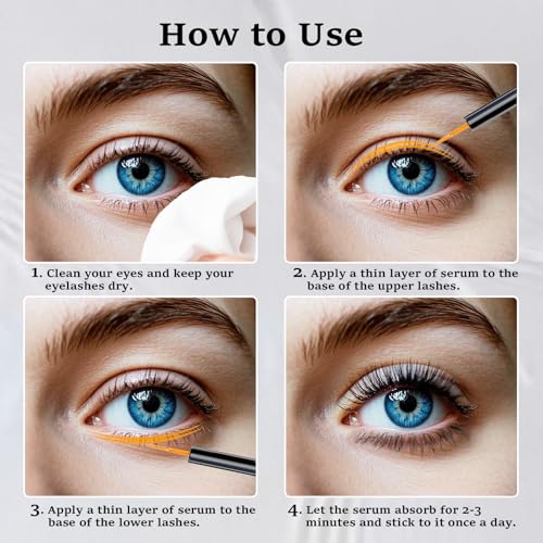 Lash Serum, Eyelash Growth Serum, Eyelash Rapid Growth, Vegan & Cruelty-Free, 0.1 Fl Oz (3ml)