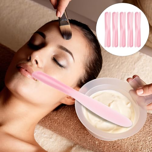 Healifty Makeup Spatula Set 8.07 Inch Silicone Cosmetic Mixing Spatulas for Facial Mask Foundation Creams and Lotions Multifunctional Beauty Tools for Home and Professional Use