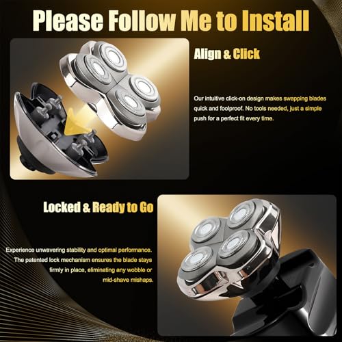Razor Replacement Blades - for Forte PRO 4 Head Compatible with Skull Shaver Pitbull Pro - for Pitbull Silver Gold PRO SX5 & Palm MX5 & Butterfly Kiss Pro - Bald Men Electric Shavers Accessories