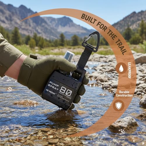 Camp Mini Spray Bottles with Hanging Buckle - 4 Pcs Refillable Dispenser Bottle with Molle Clip Strap