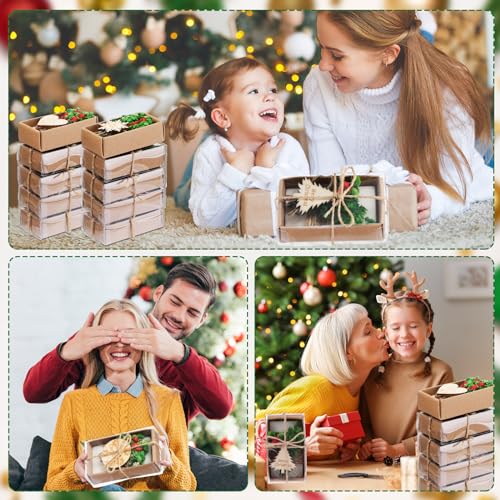 20 Pack Christmas Mini Soap Favors Bulk Handmade Holiday Christmas Scented Soap Gifts for Guests Wedding Party Baby Shower Bridal Shower Home Office Decor Gifts(1.7 x 3.15 Inch,Rectangle)