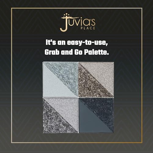 Juvia's Place Rebel Quad Grey Eyeshadow Palette - Professional Eye Makeup, Pigmented Eyeshadow Palette, Makeup Palette for Eye Color & Shine, Pressed Eyeshadow Cosmetics, Shades of 4, 1.0 Count