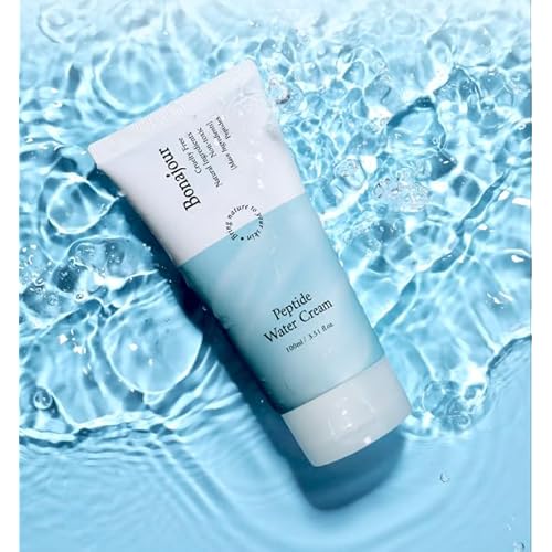 BONAJOUR] Vegan Peptide Hyaluronic Acid Moisturizing Cream for oily skin & sensitive skin (Lightweight face moisturizer), Best Anti Aging & Wrinkle, Repair, Brightening Care Lotion 3.38 Fl. oz