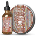 Viking Revolution Bay Rum Beard Balm for Men and Bay Rum Beard Oil Bundle - With Argan and Jojoba Oils - Soften and Moisturize your Beard