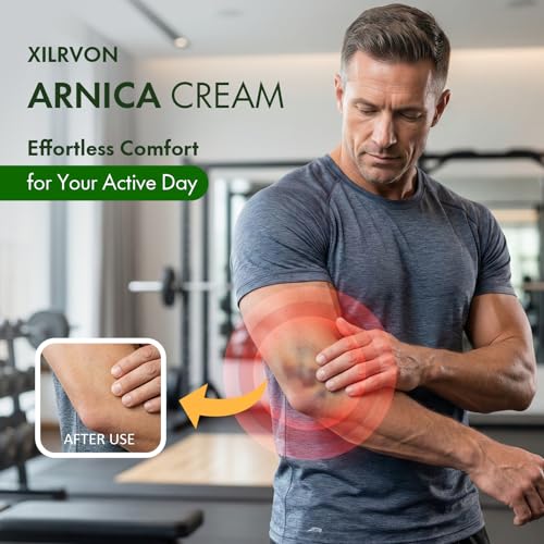 Arnica Cream for Bruising and Swelling & Body Muscle Relief, Soothing Hydrating Formula with Magnesium and Vitamins K, C & E, Suitable for Thin and Sensitive Skin for All Ages, 4 Oz