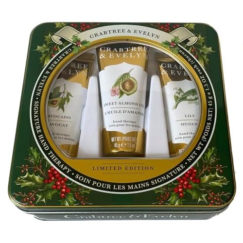 Crabtree & Evelynn Hand Therapy Gift Set Holiday green Tin