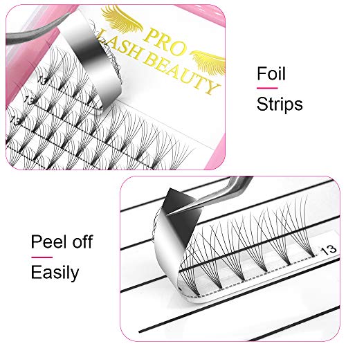 Premade Fans Eyelash Extensions 6D-D-0.10-14 Short Stem Premade Volume Eyelash Extensions .07 .10 C D Curl Pre made Lash Fans 9 to 20 mm Volume Lash Extensions (6D-D-0.10,14mm)