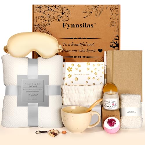 Birthday Gifts for Women Mom Wife Female Friend Daughter Sister Her| Mothers Day Care Package Relaxing Spa Gift Basket w/ Cozy Blanket| Self Care, Get Well, Teacher Appreciation, Retirement Gifts