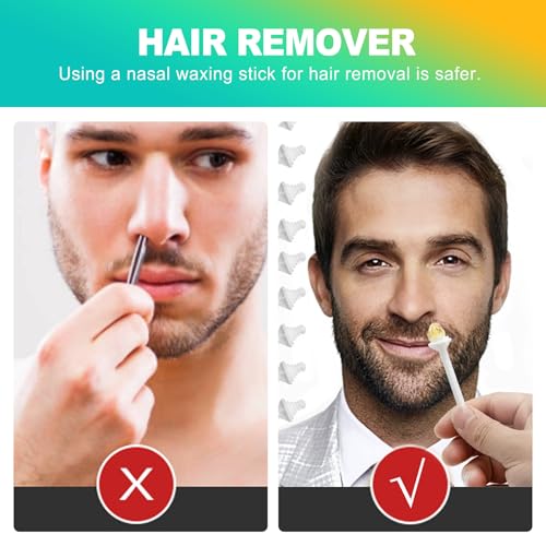 60 Pieces Nose Hair Wax Applicator Sticks, Nasal Hair Remover & Ear Wax Sticks for Nostril Cleaning, Painless Facial Hair Removal for Men and Women