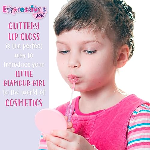 Expressions girl 14pc Fruity Flavored Lip Gloss Set - Lip Gloss in Assorted Fruity Flavors, Non Toxic Makeup for Kids & Teens