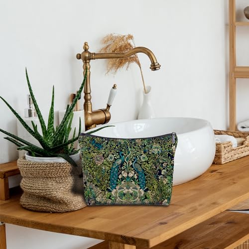 Peacock Decor Makeup Bag for Women - Peacock Gifts for Women Peacock Lovers, Peacock Small Cosmetic Bag for Purse, Cosmetic Bag Aesthetics, Animal Lover Gifts