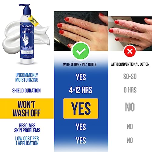 Gloves In A Bottle Working Hands Cream ? Hypoallergenic Moisturizing Lotion for Severely Cracked Hands ? Protective Hand Treatment for Workers, Nurses & More ? 16 oz with Pump