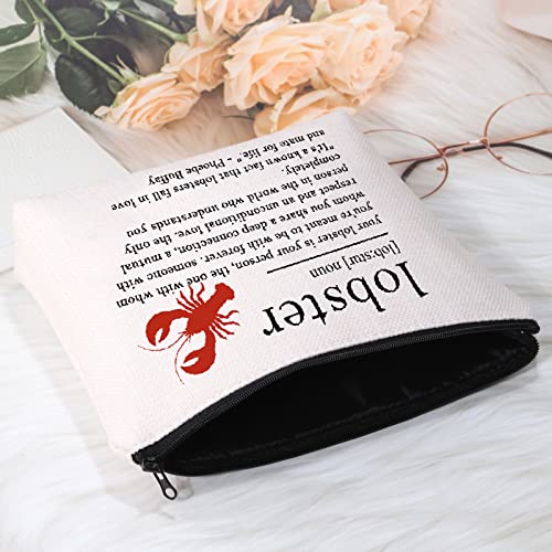 POFULL Lobster Lover Gift Lobster Definition Cosmetic Bag Valentines Day Gift (Lobster Cosmetic Bag)