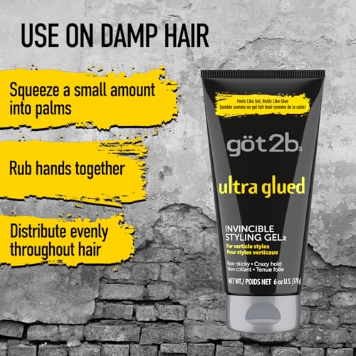 Got2b Ultra Glued Invincible Styling Hair Gel, 6 Ounce