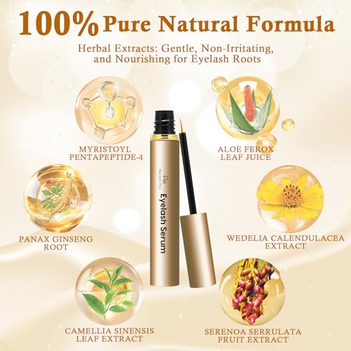 Premium Eyelash Growth Serum: Advanced Vegan Formula for Longer Thicker Lashes ? Natural Safe Ingredients