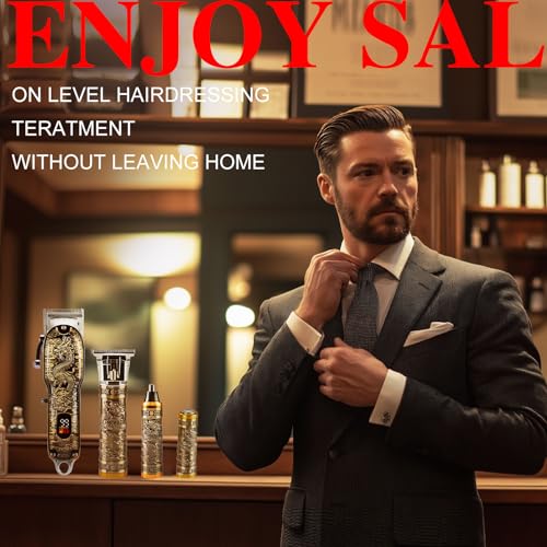 Mensure Hair Clippers for Men Professional Cordless Clippers and Trimmer Set 4 in 1 Mens Hair Clipper for Barber Kit