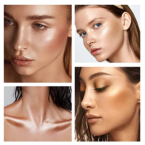 MAEPEOR Body Luminizer 6 Colors Waterproof Smooth Shimmer Face Glow Illuminator Non-sticky Liquid Highlight (30 ML, 04 Rose Gold)