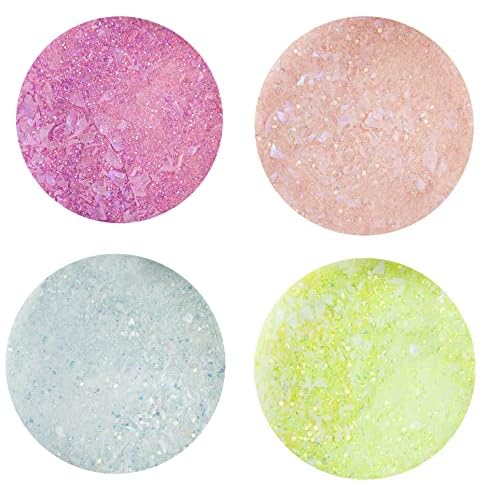 Nail Factory - Acrylic Powder Set Flora Collection, 15 Colors Mixed Shapes Set Glitter Nail Sequins Powder Holographic, Professional Nail Art Cosmetic, 3.5 Gr. Each One.