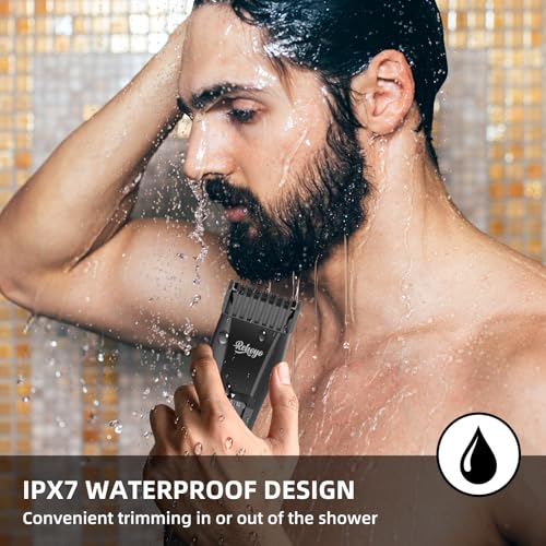 Beard Trimmer for Men Adjustable: Professional Cordless Trimmer with 20-Length Dial ? Waterproof Hair Clippers w/Stainless Steel Blades for Beard, Mustache & Face Grooming ? Gifts for Dad & Him
